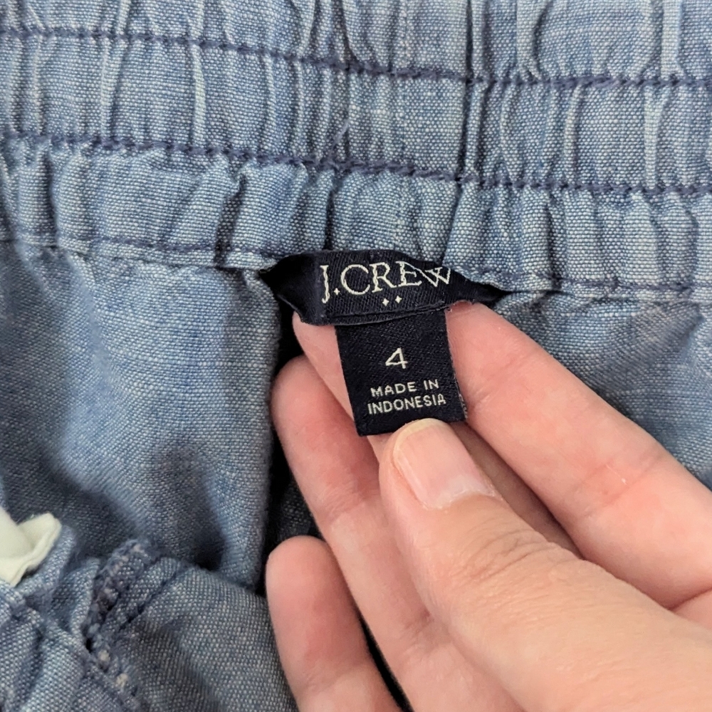 J. Crew Factory Set Of 2 Pull On Drawstring Pants Straight Leg Crop Length 4 - Picture 14 of 15